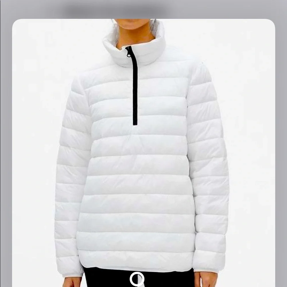 Gap GAPFIT Lightweight Half Zip Puffer jacket in Optic white Small - Picture 1 of 11